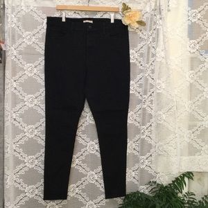 Levis Womens 720 High Rise Super Skinny Denim Black 5 Pocket Jeans Size 34